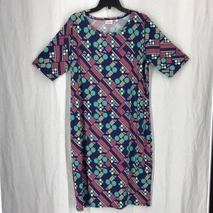 LuLaRoe colorful scoop neck dress 3X